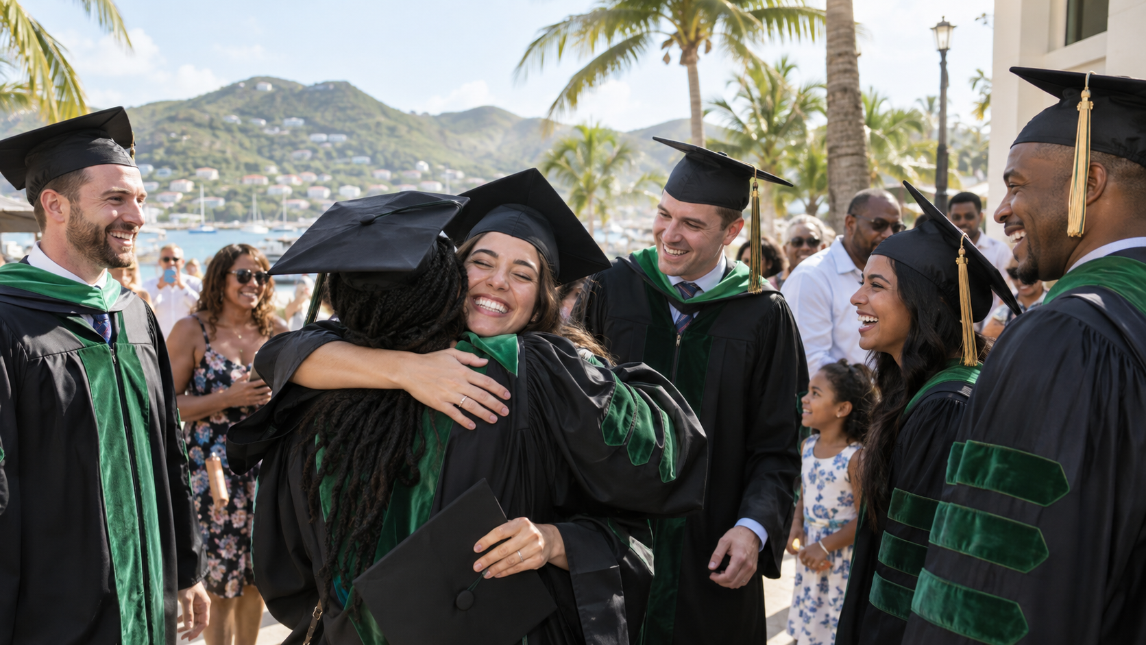 Illustrative image of medical graduates celebrating after commencement